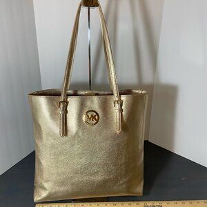 Michael Kors Metallic Gold Saffiano Leather Tote Bag